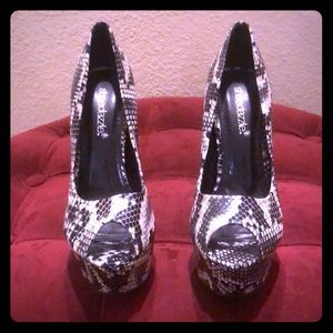 Studded Snakeskin Pumps